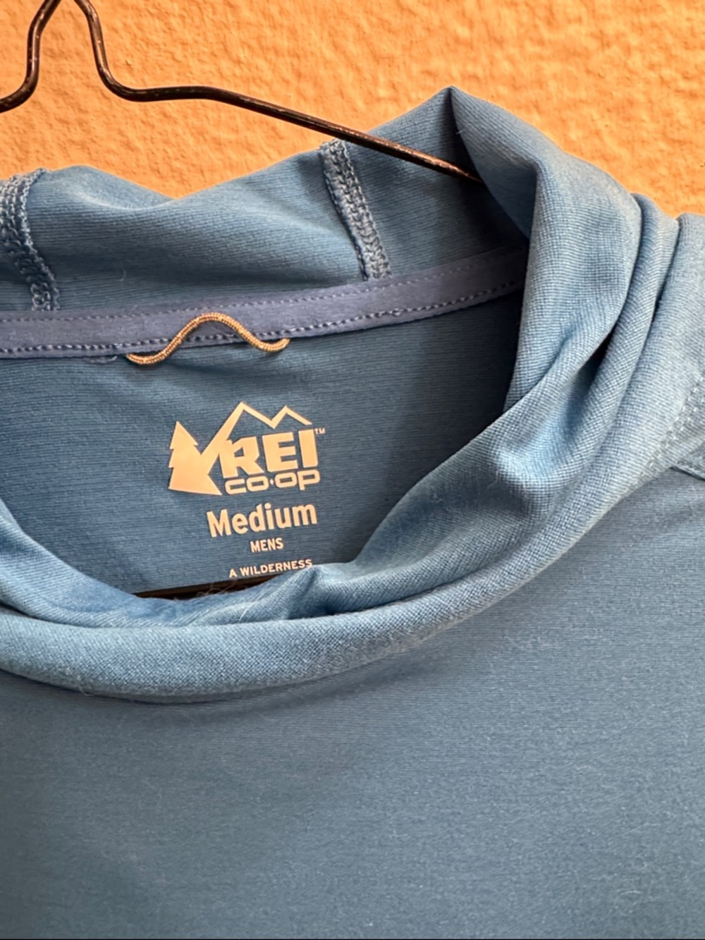 REI Co-op Men's L Blue Hooded Performance Shirt - Picture 2 of 4